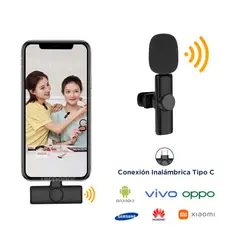 GENERICO - Micrófono Solapero Inalámbrico Tipo C para Celulares Tablet y Laptops