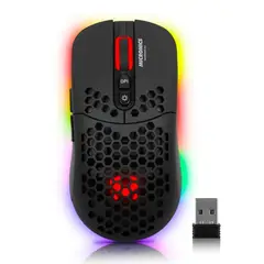 MICRONICS - Mouse Gamer Inalambrico Warrior Rgb 7botones 1600Dpi