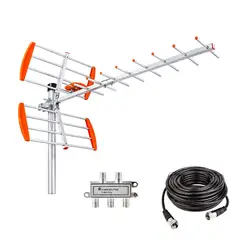 GENERICO - Antena TDT HD Exterior con Mástil para Canales Digitales Lima y Provincias