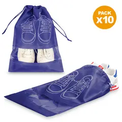 KELLER - Pack X10 Bolsa Organizador Protector de Zapatos para Viaje Azul BZ3