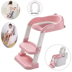 DOUX BEBE - Asiento Entrenamiento Para Niños con Escalera ROSADO