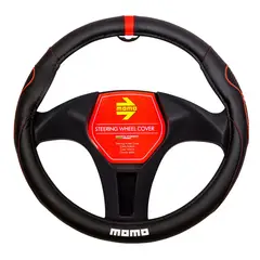 MOMO - CUBRE VOLANTE NEGRO-ROJO MOMO