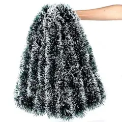 GENERICO - Set de 6 Guirnaldas jaspeadas navideñas enredaderas 2mts x 11cm Nieve