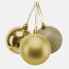 GENERICO - SET Bolas de navidad esferas navideñas decorativas 12 unid DORADO