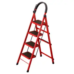 GENERICO - Escalera Tijera Plegable de 4 Escalones Multifunción Soporte Seguro