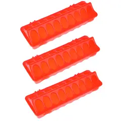 GENERICO - Pack x3 Comederos Ave Pollo 30 cm 18 Huecos rojo