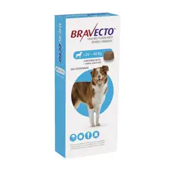 BRAVECTO - ANTIPULGAS 1000MG PARA PERRO 20 A 40 KG - 1 TAB