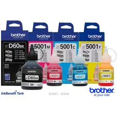 BROTHER - KIT de 4 Tintas Btd60bk / Bt5001c / Bt5001m / Bt5001y