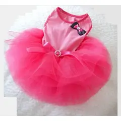 GENERICO - Mascotas vestido fucsia 42cm x 22cm tutu