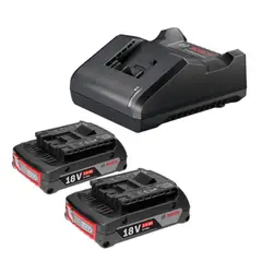 BOSCH - KIT 2 BATERIAS GBA 18V 2.0 Ah + CARGADOR GAL 18V-20