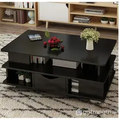 GENERICO - Mesa de Centro Moderna Minzie Negro R&R MUEBLES