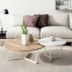 GENERICO - Mesa de Centro Moderna Dúo Lilian Duna y Blanco RR Muebles