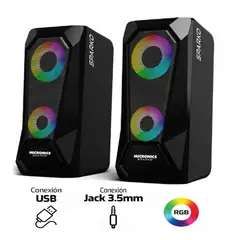 MICRONICS - PARLANTE SPARKO - MIC S300 Gamer Sound 2.0 RGB - 2.5" USB