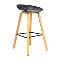 BONNO - Banco Para Bar Misuri Fijo 65 cm Negro Bonno