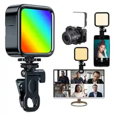 GENERICO - Luz LED Selfie Multicolor Portátil Recargable para Fotos y Vídeos