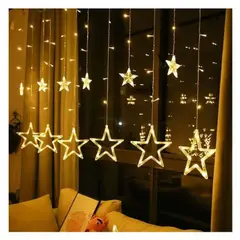 GENERICO - Cortina Luces de Navidad Led Guirnalda Estrellas de Navidad