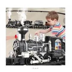 GENERICO - Tren Navideño CON SMOKE ,LIGHT ,SONIDOl+ Pista de Calidad DE 21 PCS
