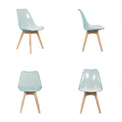 GRUPO CB - Silla Acolchada Modelo Eames Verde Translúcido Pack x4