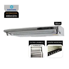INDURAMA - CAMPANA EXTRACTORA  DE 90cm. DE 3V. CEI-902CRP
