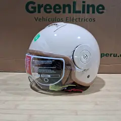 GREENLINE - Casco para Moto Modelo 750 CREMA BRILLANTE