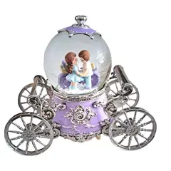 GENERICO - Carruaje esfera musical con luces y nieve de pareja San Valentín