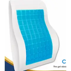 GENERICO - Cojín Respaldar Lumbar Ergonómico en Viscoelástico y Gel Refrescante
