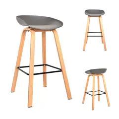 BONNO - Set X 3 Banco Para Bar Misuri Gris