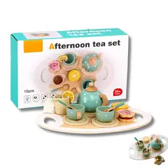 GENERICO - Juego Didáctico Fiesta del Té de la Tarde para Niñas Set de Madera