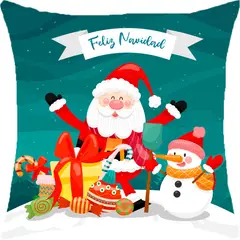 GENERICO - COJIN DE NAVIDAD DECORATIVO - PAPÁ NOEL AZUL