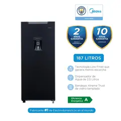 MIDEA - Refrigeradora Jazz Black 187Lt Frost 1 Puerta MDRD190ANLXW-PE.