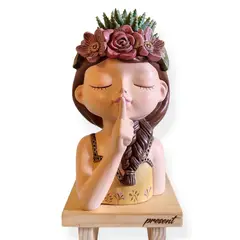 GENERICO - Macetero Maceta Suculentas Soñadora Pintada a Mano