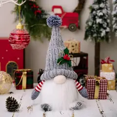 GENERICO - Gnomo Muñeco de Navidad Gorro Gris