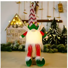GENERICO - Gnomo Muñecos de Navidad Luz Led Piernas Rojo