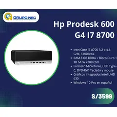 HP - Computadora ProDesk 600 G4 Microtower