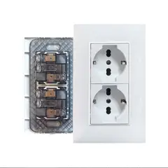 OPALUX - Tomacorriente Doble Schuko KF4249
