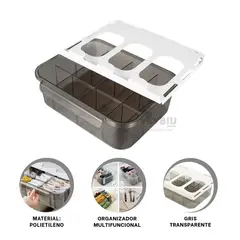 RYBIU IMPORT - Cajon Organizador Color Gris Y+Regalo Ligas para Peinar