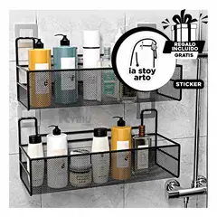 GENERICO - Canasta Ideal para Cosmeticos de Pared Negro Y+Gift Stickers