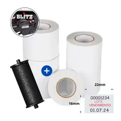BLITZ - Combo Tintero y Etiquetas Lote y Vencimiento 22x16mm