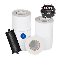 BLITZ - Combo Tintero y Etiquetas Blancas 22x16mm