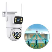 BUYPAL - Camara Ip A31 Wifi Ptz Doble Lente 360 Exterior Sirenas Alarma Blanco