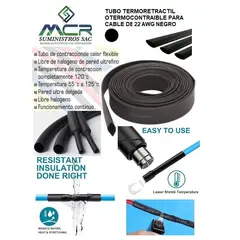 GENERICO - TUBO TERMORETRACTIL O TERMOCONTRAIBLE PARA CABLE DE 22AWG PRECIOXMETRO