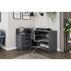 TU MESITA - Escritorio Esquinero Moderno Wilde Negro