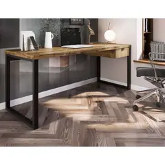 TU MESITA - Mesa Escritorio tipo Industrial 1 cajon Kaleb Macadamia