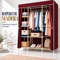 SM - ROPERO DE 3 CUERPOS MADERA GUINDA