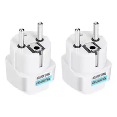 GENERICO - ADAPTADOR UNIVERSAL ENCHUFE EUROPEO PACK X2 UN 10A 250V MUY PRACTICO
