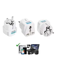 GENERICO - ADAPTADOR UNIVERSAL ENCHUFE EUROPEO PACK X3 UN 10A 250V MUY PRACTICO