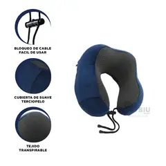 RYBIU IMPORT - Almohadilla Ideal para Viajes Color Azul Y+Post-it Adhesivos.