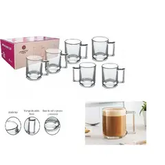 GENERICO - Set de 6 Tazas de Vidrio Moderna Lisa 250 ML