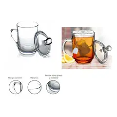 GENERICO - Taza de infusión Vidrio Moderna Lisa 350ML