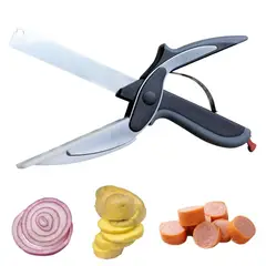 HOGARMAS - Tijera Picatodo 2 en 1 Multifuncional Cuchillo Carnes Verduras Frutas